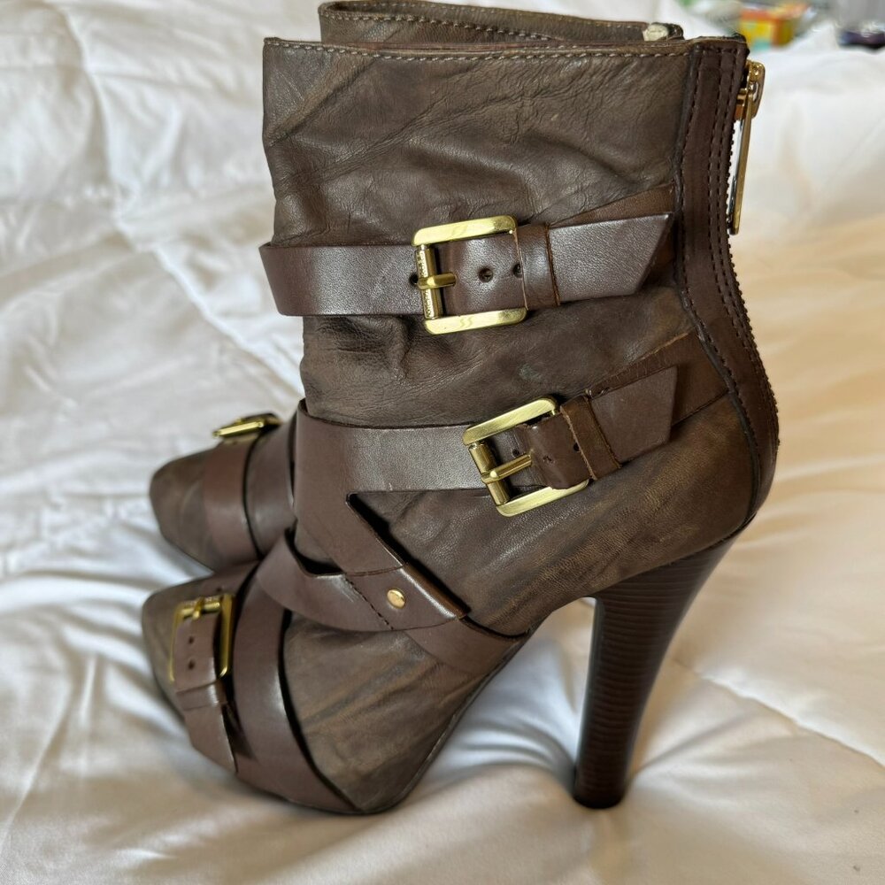 Michael Kors Platform Heeled Boots, Size 6